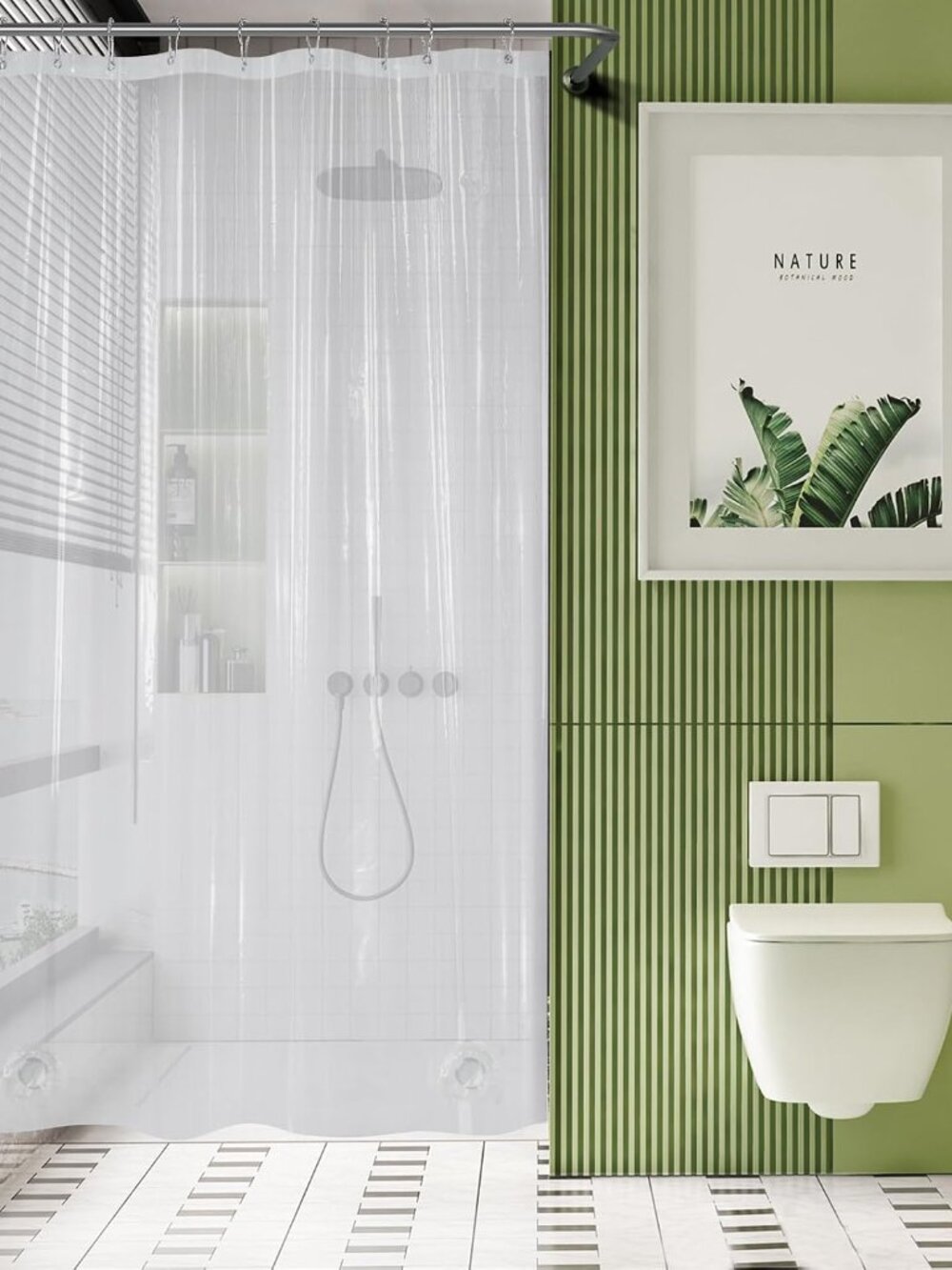 54x72 Shower Curtain Stall, Plastic Small Shower Curtain Clear, Heavy Duty Thick